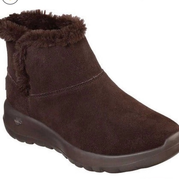 BRAND NEW Skechers ON-THE-GO Brown Suede Booties. Size 9.5 - Picture 1 of 13